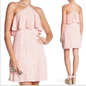 6. NWT Splendid Strip Linen Halter Dress Red & White S